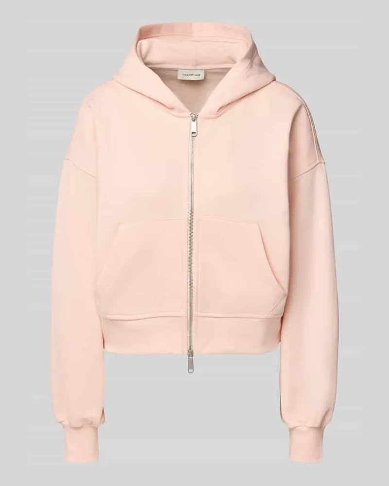Calvin Klein Oversized Sweatjacke mit Kapuze Hellrosa