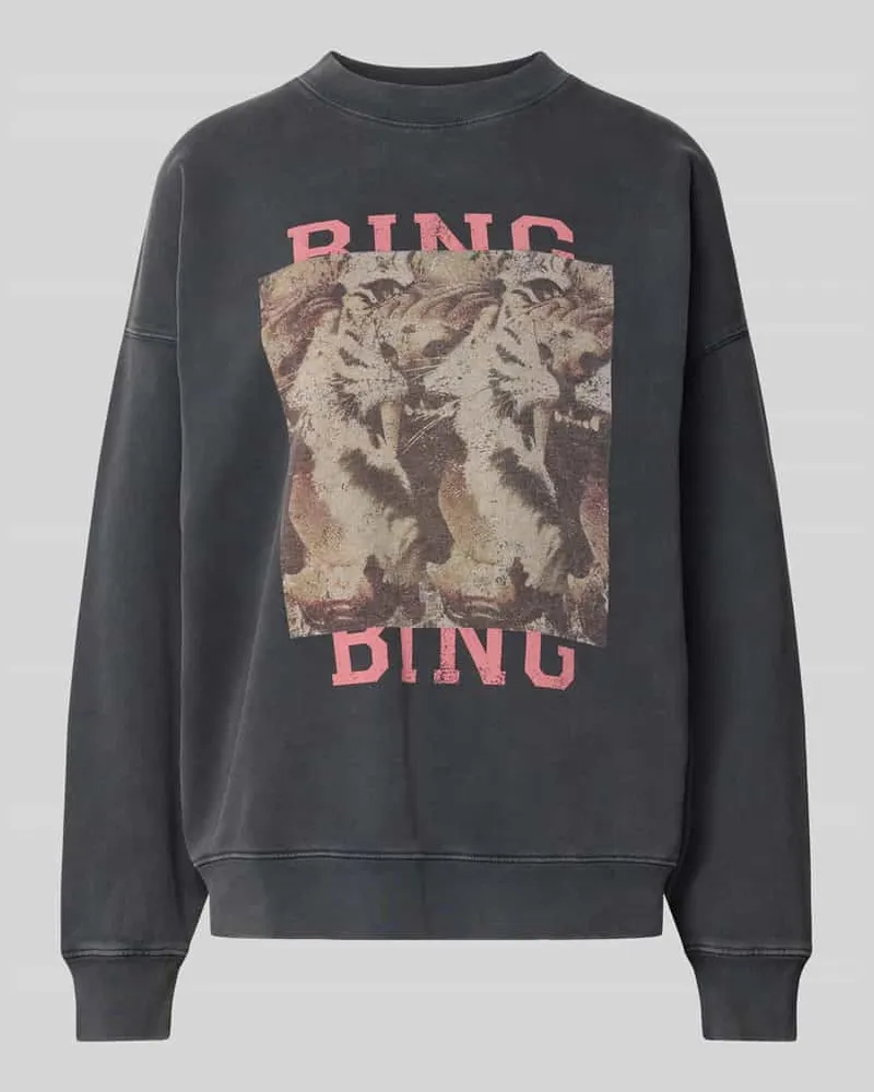 Anine Bing Oversized Sweatshirt aus Baumwolle Black