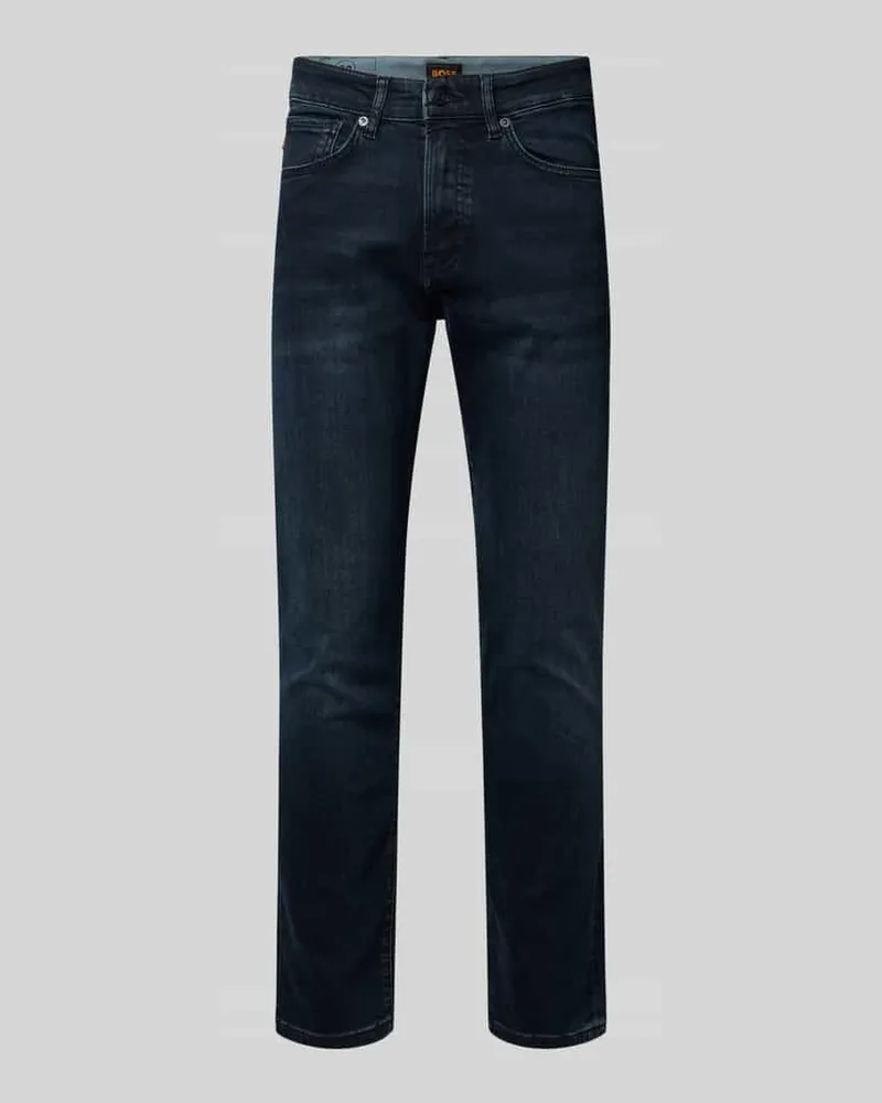 HUGO BOSS Slim Fit Jeans aus Baumwoll-Mix Modell 'ONYX BO SYSTEM Dunkelblau