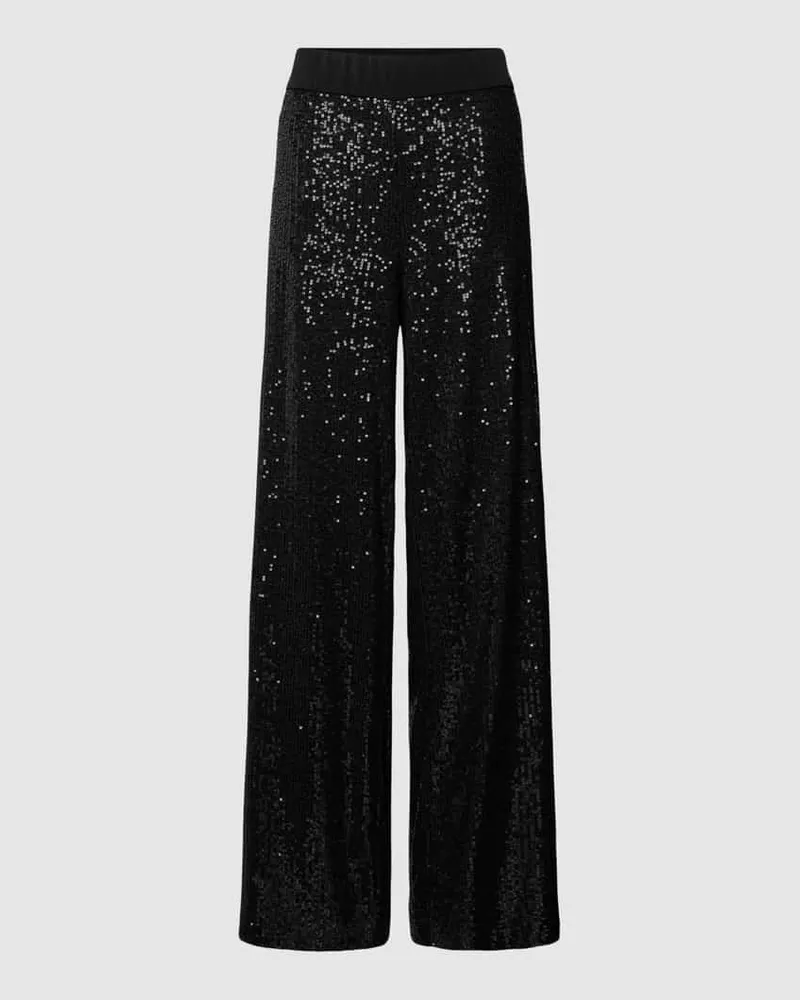 MAC Jeans Stoffhose mit Paillettenbesatz Modell 'FAYE Black