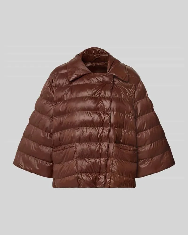 Luisa Cerano Relaxed Fit Jacke in Stepp-Optik Dunkelbraun