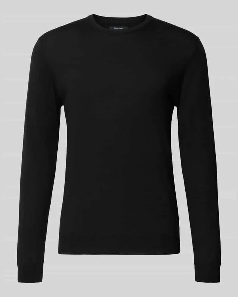 Matinique Strickpullover mit gerippten Abschlüssen Modell 'Margrate Black