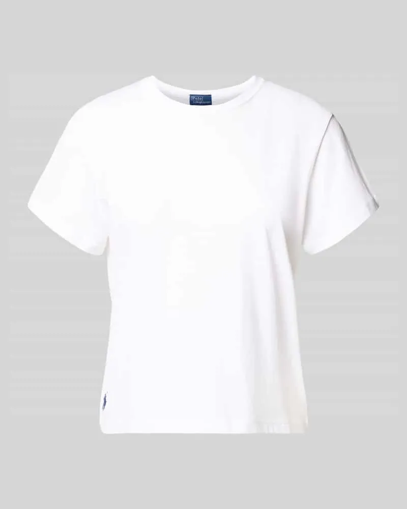 Ralph Lauren T-Shirt mit Logo-Stitching und Rundhalsausschnitt Weiss
