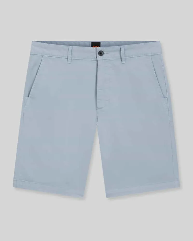 HUGO BOSS Slim Fit Chinoshorts aus Baumwoll-mix Modell 'CHINO-SLIM-SHORTS Hellblau