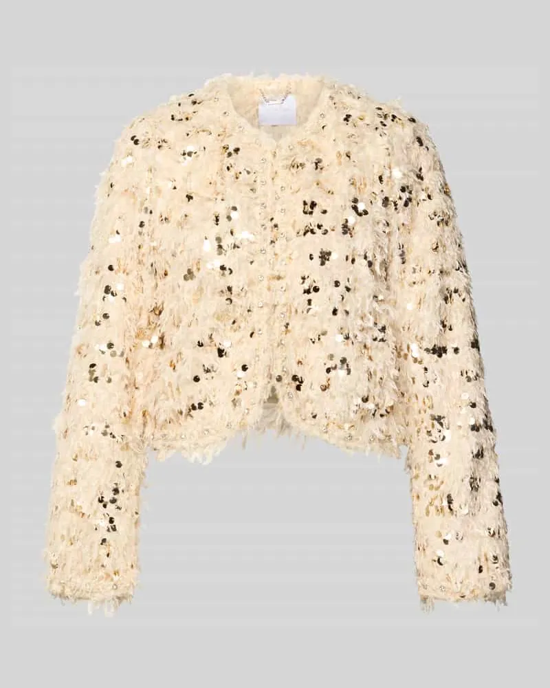 Rich&Royal Blazer mit Paillettenbesatz Ecru