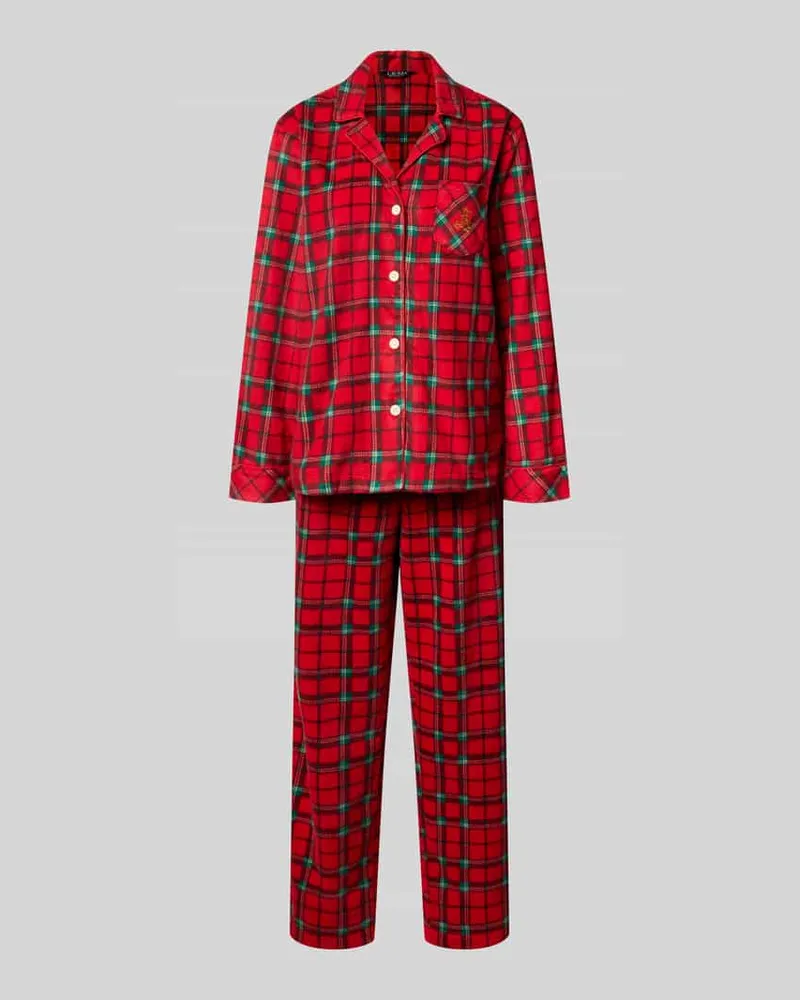 Ralph Lauren Pyjama-Set mit elastischem Bund im 2-teiligen Set Rot
