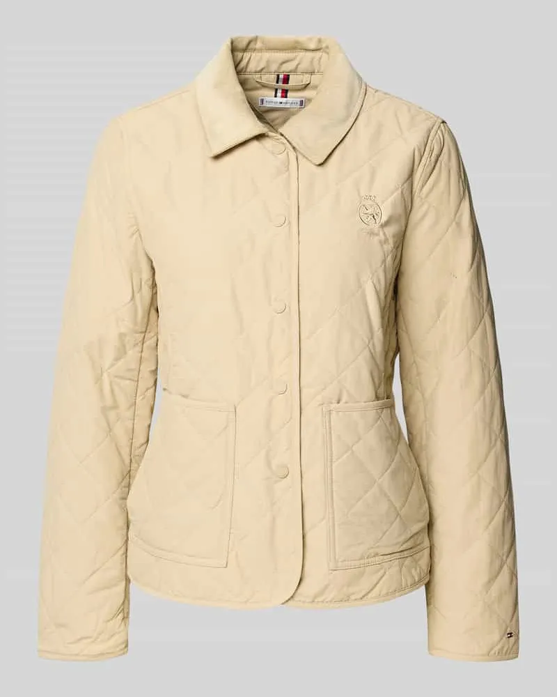 Tommy Hilfiger Slim Fit Steppjacke aus Baumwoll-Mix Sand