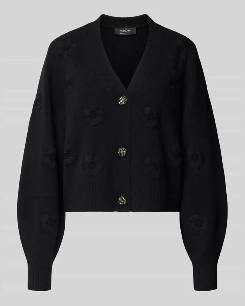 Marc Cain Loose Fit Strickjacke mit Kaschmir-Anteil Black