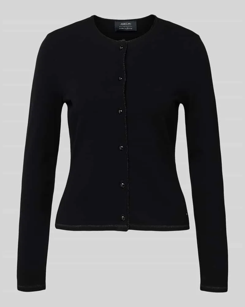Marc Cain Strickjacke aus Viskose-Mix mit Rundhalsausschnitt Black