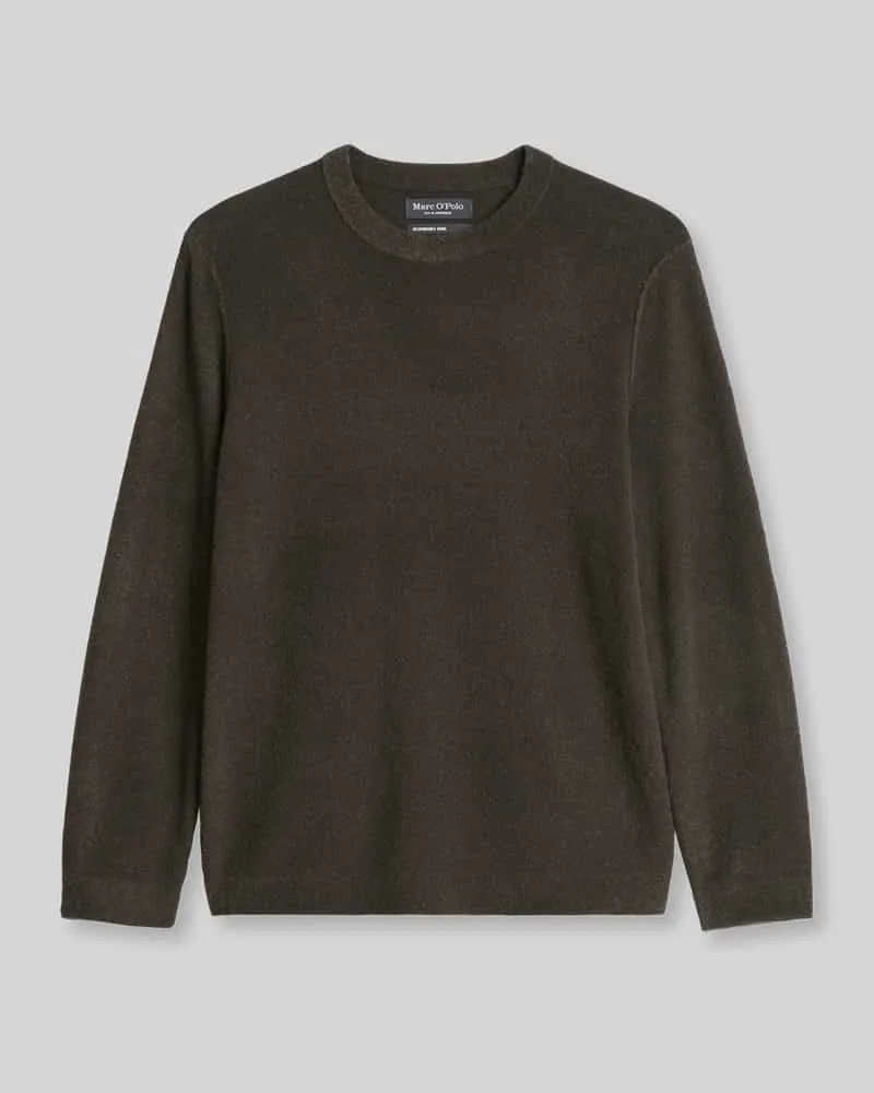 Marc O'Polo Pullover aus Baumwollmix mit weicher Strukturoptik Dunkelbraun