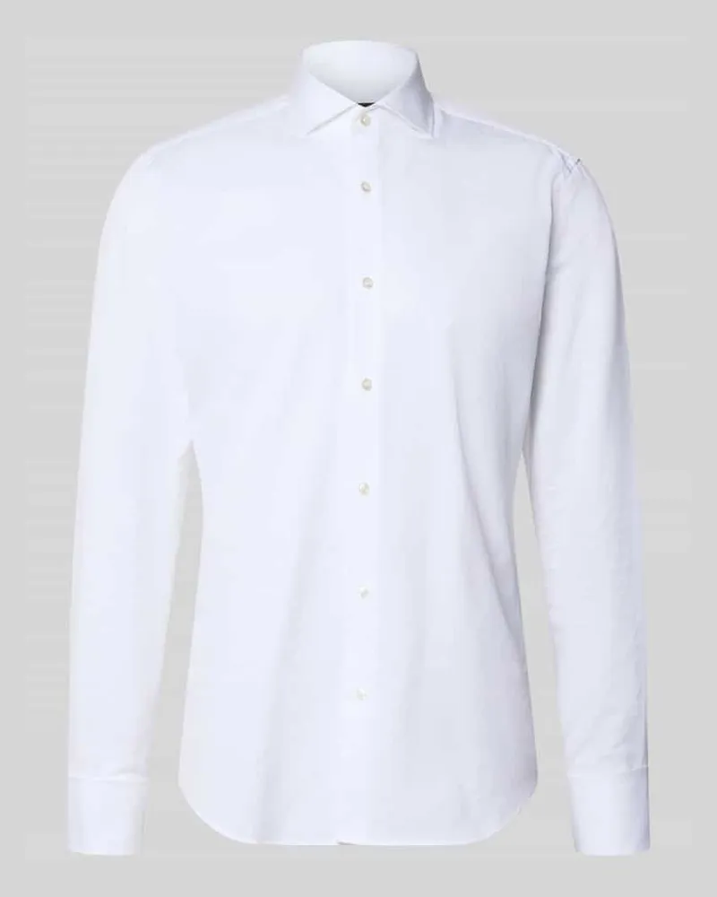 HUGO BOSS Regular Fit Businesshemd aus Baumwolle Weiss