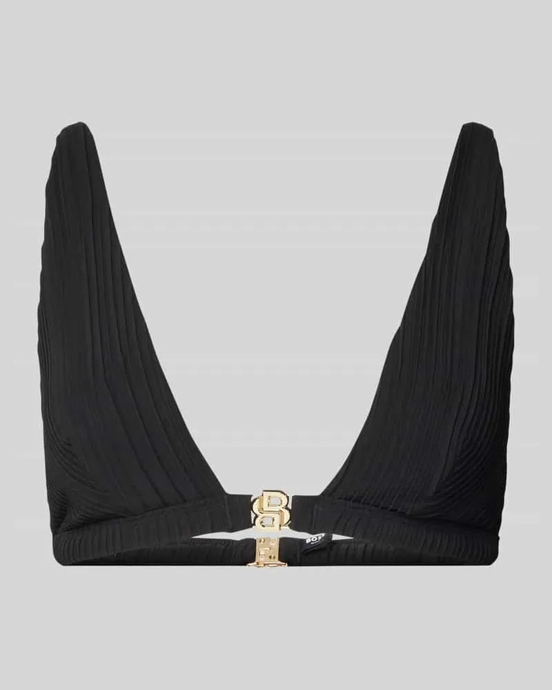 HUGO BOSS Bikini-Oberteil mit Logo-Detail Modell 'DOUBLE B TRIANGLE Black