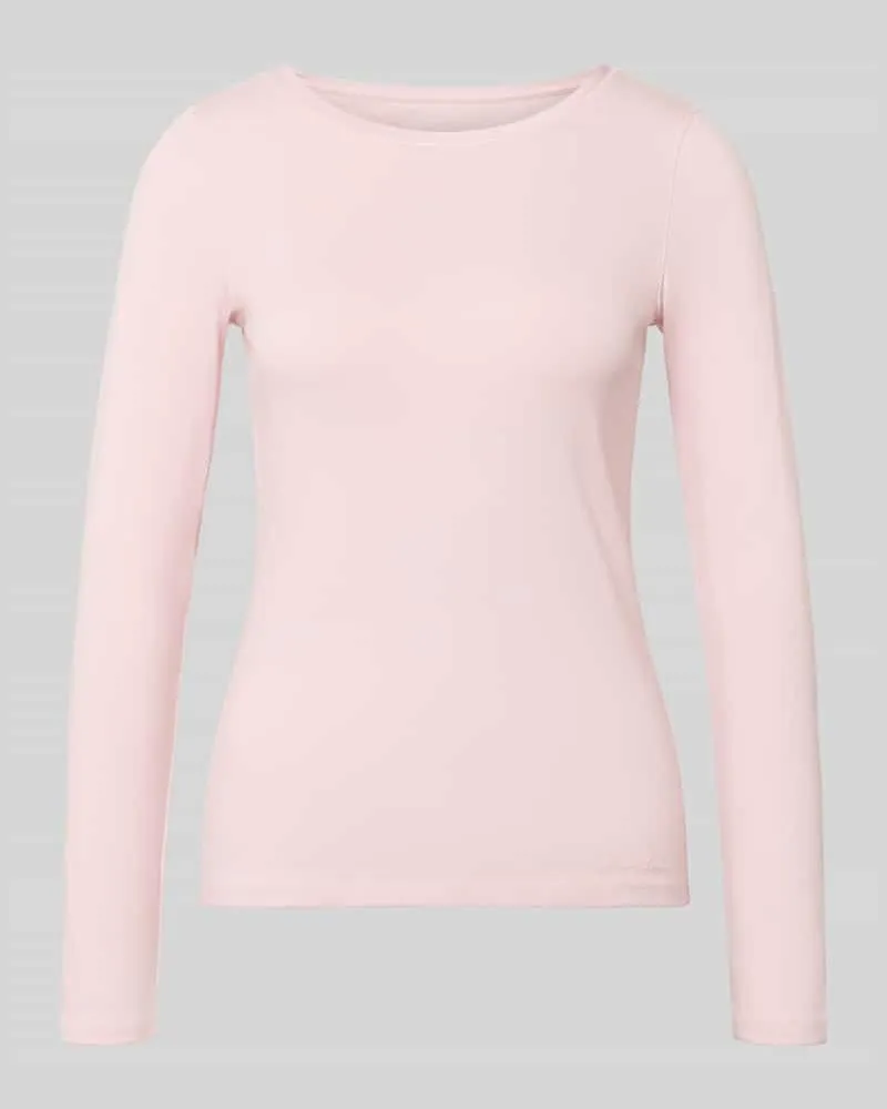 Marc Cain Slim Fit Langarmshirt aus Baumwoll-Mix Rosa