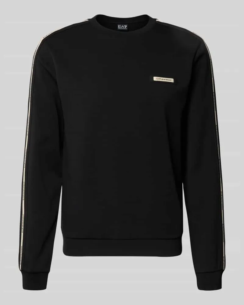 EA7 Sweatshirt mit Label-Details und Rundhalsausschnitt Black