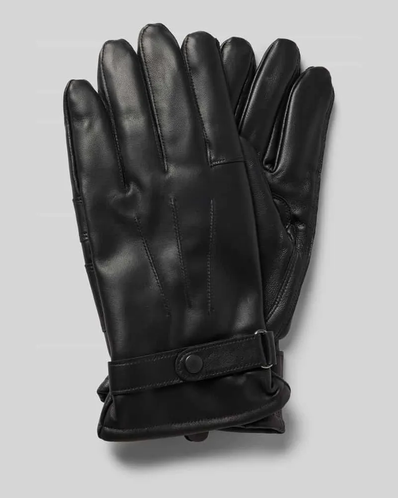 Barbour Handschuhe aus echtem Rindsleder Black