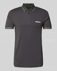 HUGO BOSS Poloshirt mit Label-Print Modell 'Paule Anthrazit