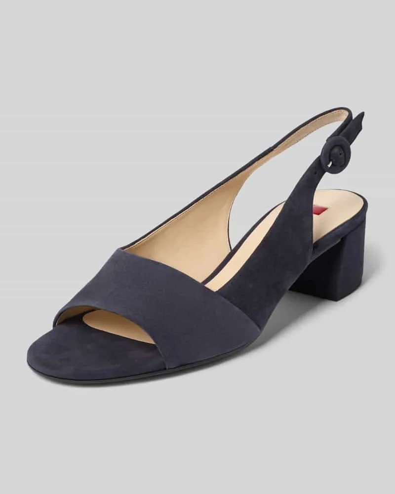 Högl Midheels aus Leder mit Blockabsatz Dunkelblau