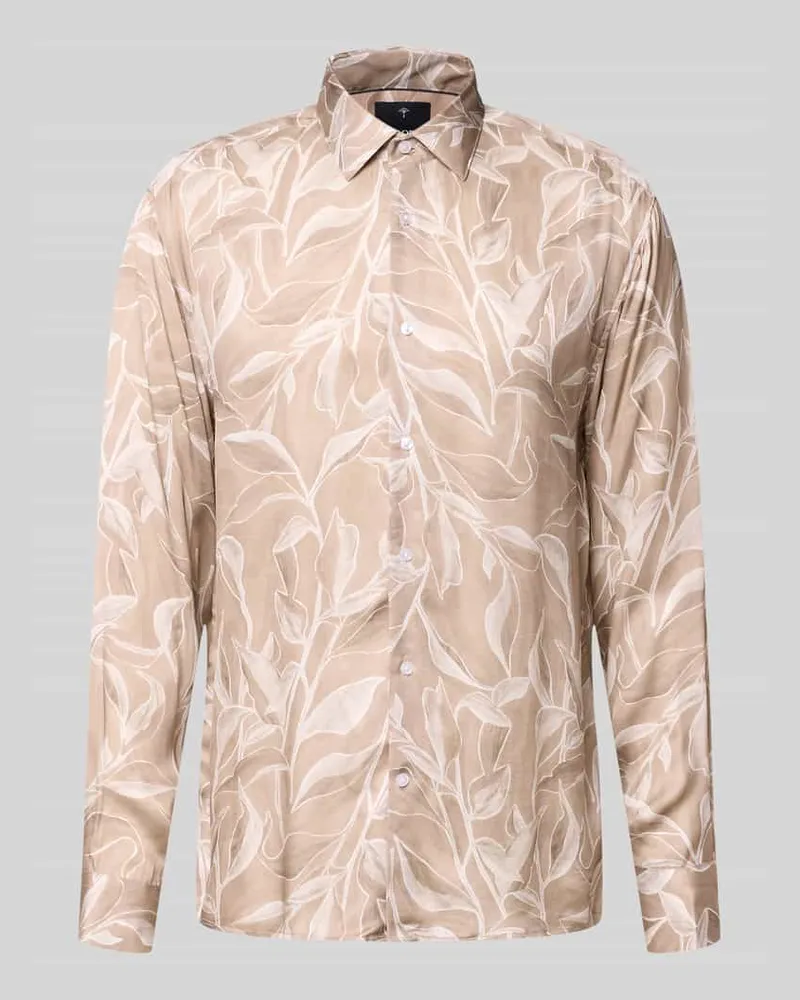 JOOP! Loose Fit Business-Hemd aus Viskose Modell 'Matty Beige