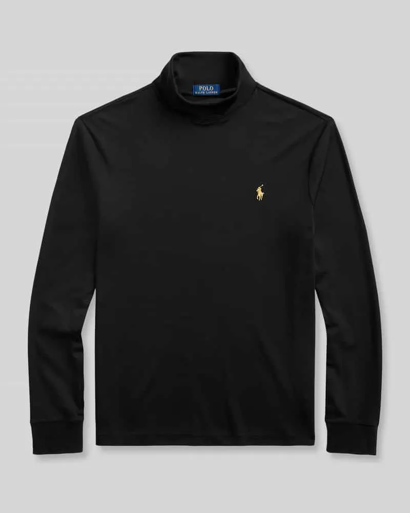 Ralph Lauren Regular Fit Turtleneck aus reiner Baumwolle Black