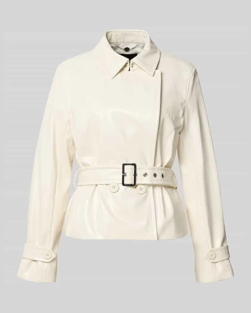 Marc Cain Jacke mit Gürtel und Ärmelriegeln Offwhite