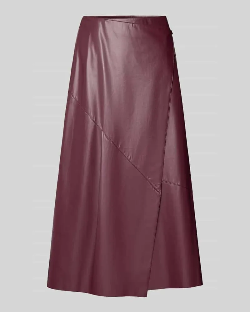Oui  Midirock in Leder-Optik im asymmetrischen Design Bordeaux