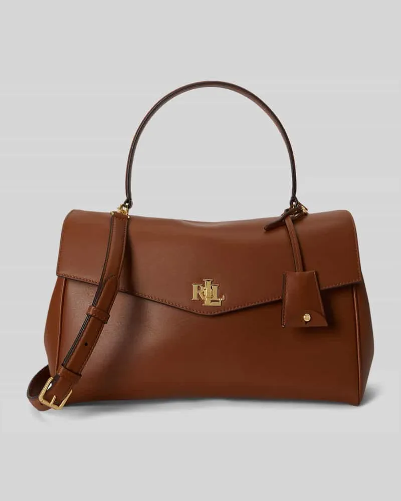Ralph Lauren Henkeltasche aus echtem Rindsleder Modell 'FARRAH Cognac