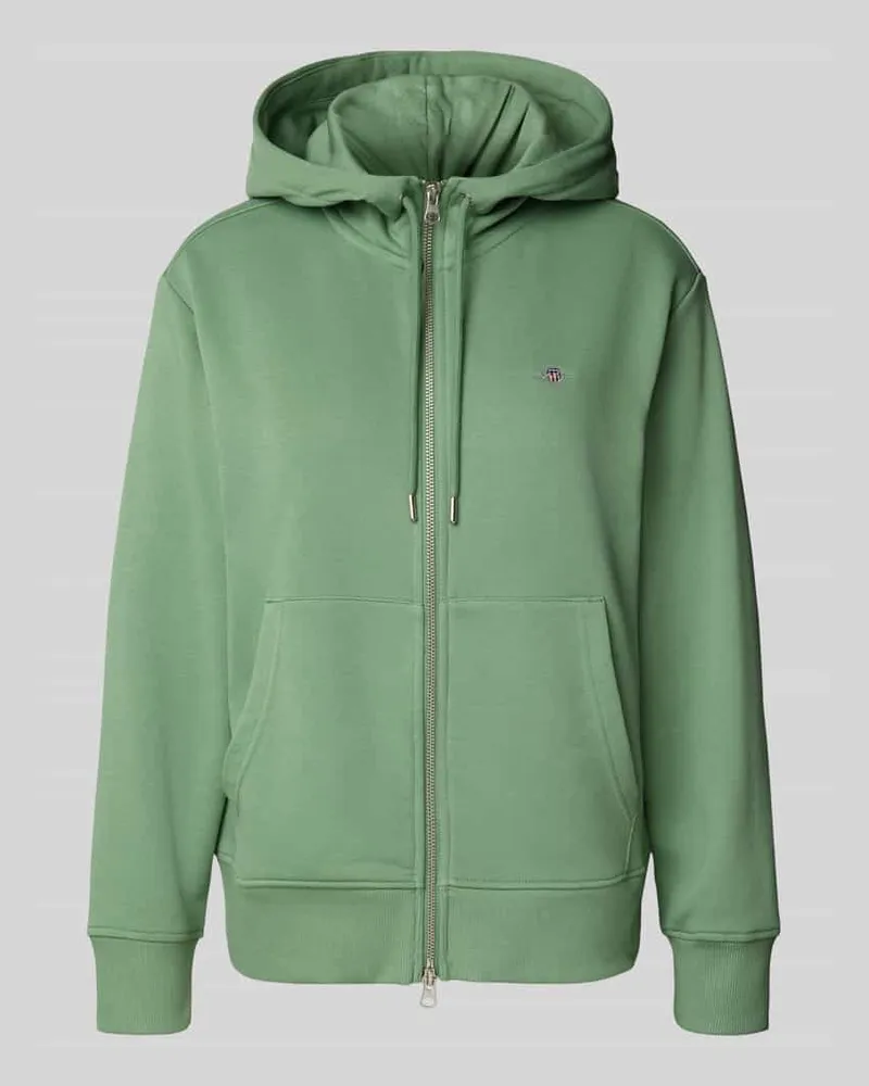 Gant Relaxed Fit Sweatjacke aus Baumwoll-Mix mit Känguru-Tasche Mint