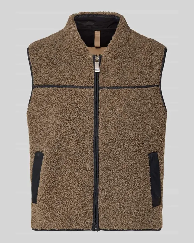 Mos Mosh Weste mit Teddyfell Modell 'Rowe Taupe