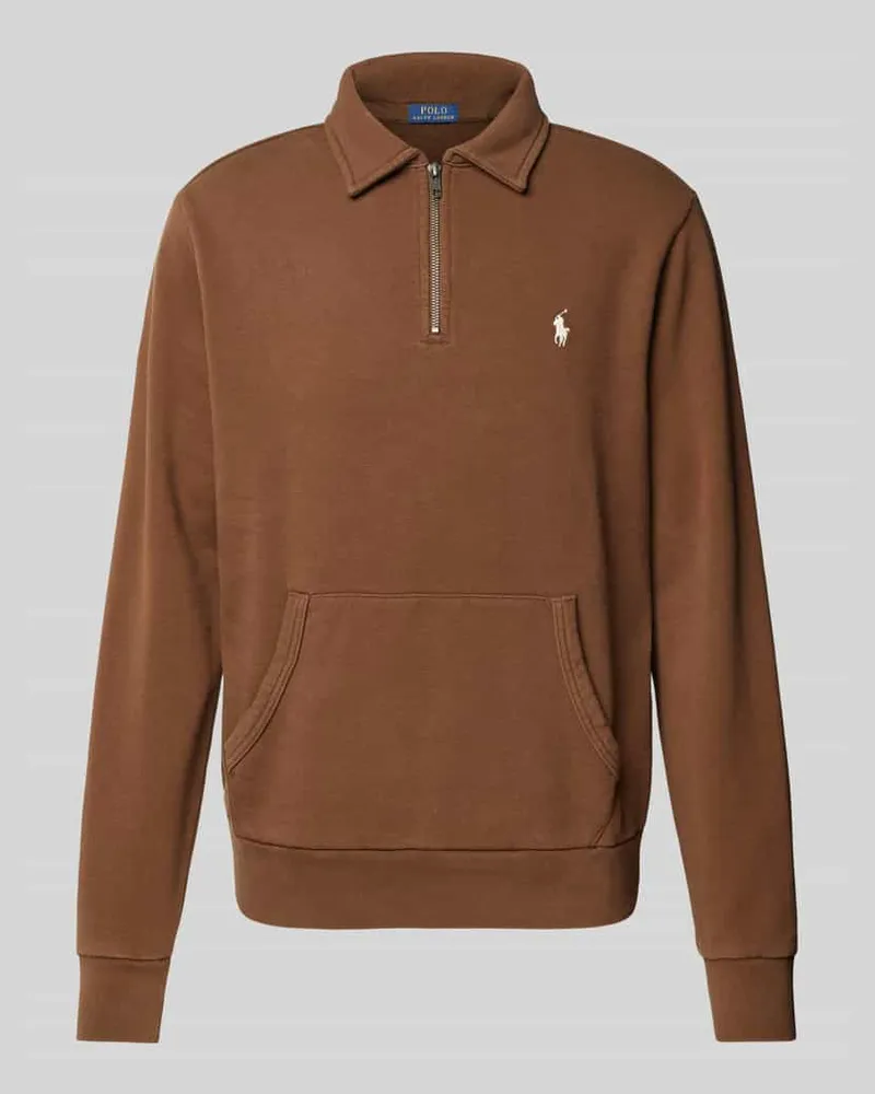 Ralph Lauren Sweatshirt mit Logo-Stitching Mittelbraun