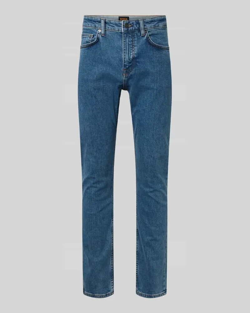 HUGO BOSS Slim Fit Jeans aus Baumwoll-Mix Modell 'DELAWARE Blau