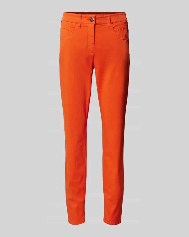 Luisa Cerano Slim Fit Hose in unifarbenem Design Orange