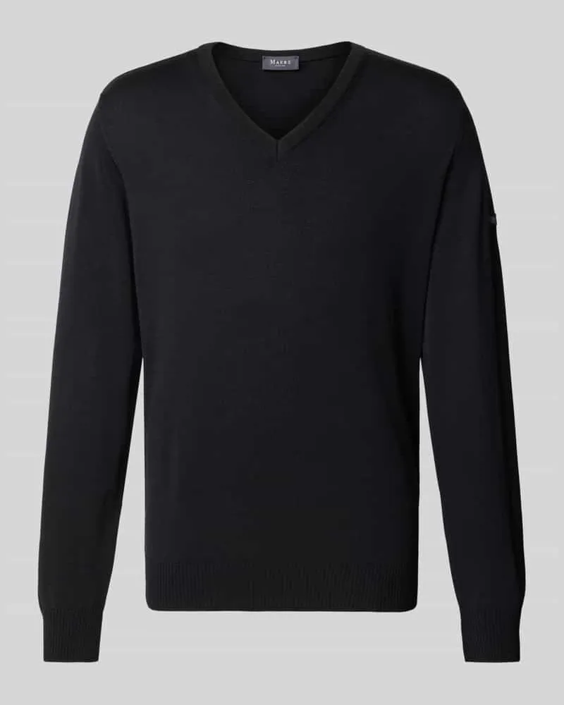 Maerz Strickpullover mit V-Ausschnitt Black