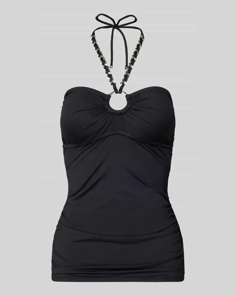 Michael Kors Tankini-Oberteil mit Neckholder in Gliederketten-Optik Black