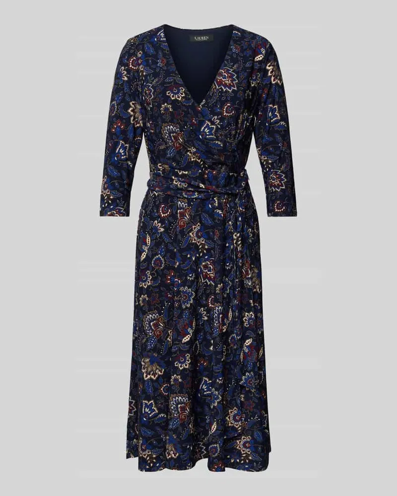 Ralph Lauren Midikleid mit Taillengürtel Modell 'CARLYNA Dunkelblau