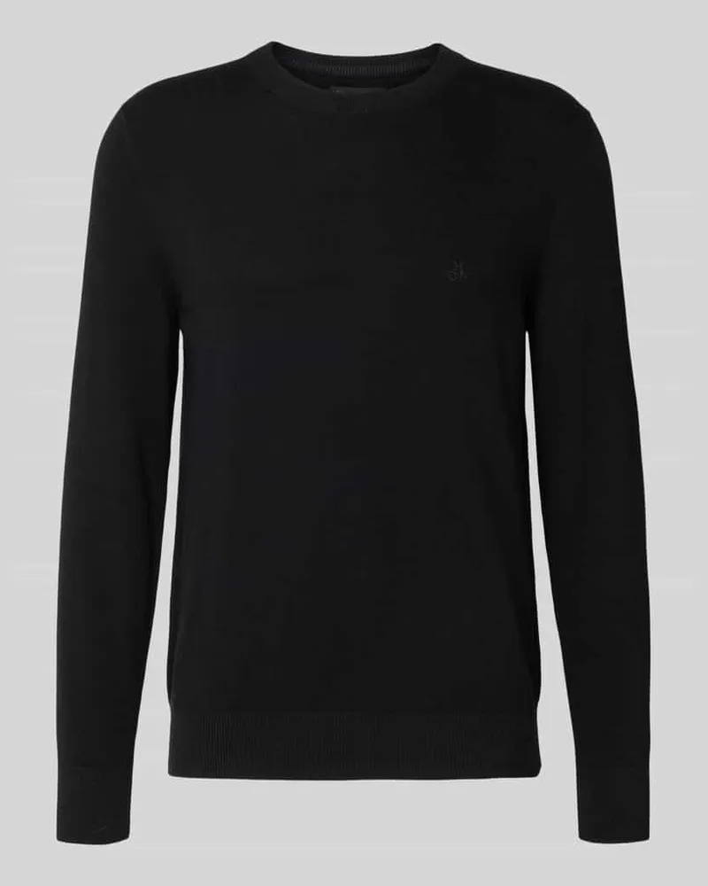 Marc O'Polo Regular Fit Strickpullover aus Baumwoll-Schurwoll-Mix Black