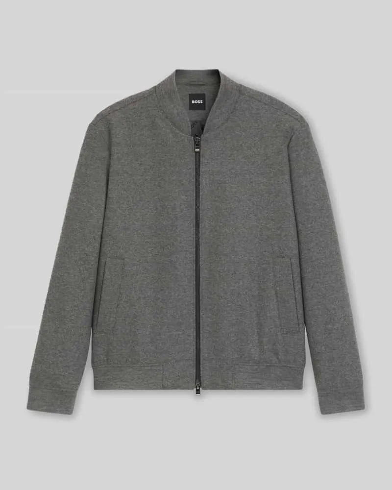HUGO BOSS Slim Fit Anzugsakko mit Woll-Anteil Modell 'HANRY Hellgrau