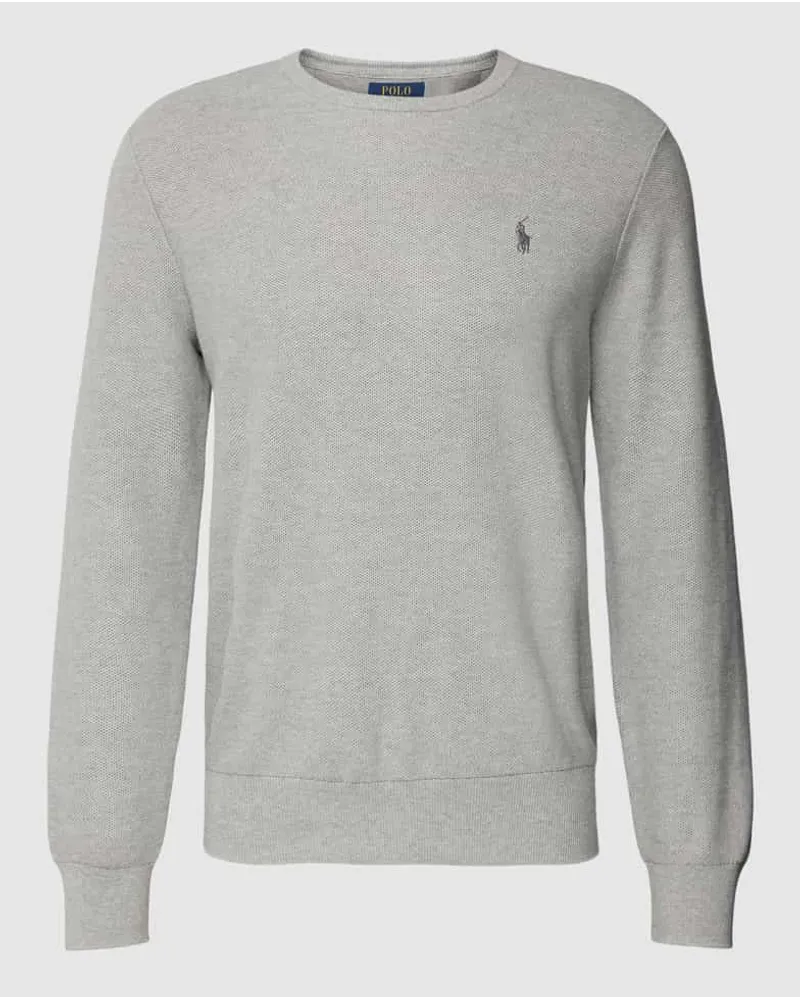 Ralph Lauren Strickpullover mit Logo-Stitching Hellgrau