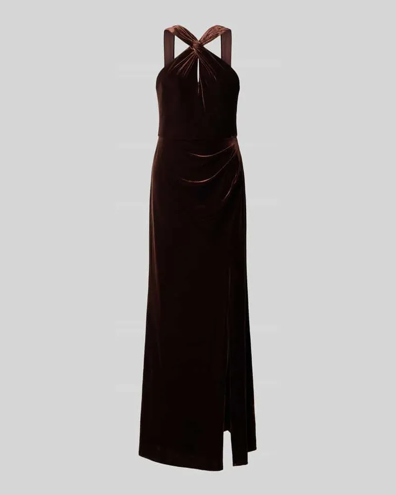 Adrianna Papell Abendkleid aus Samt Dunkelbraun
