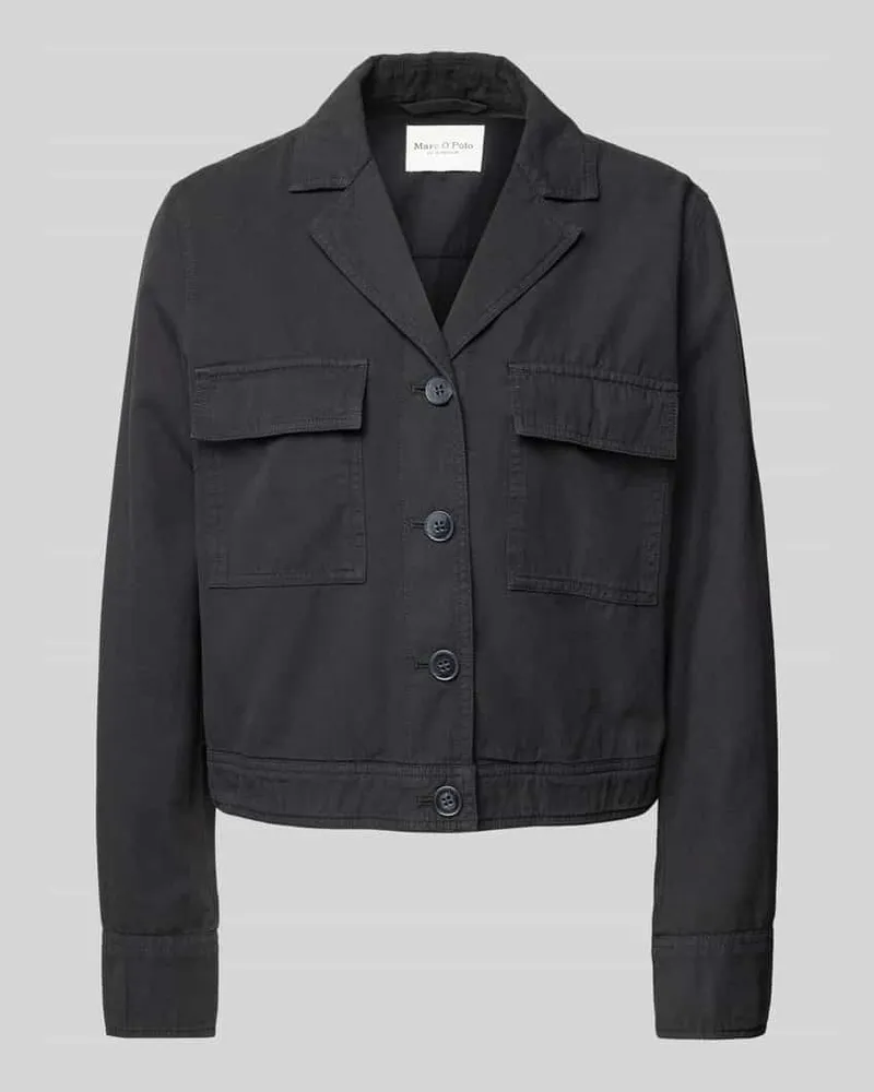 Marc O'Polo Regular Fit Caban-Jacke aus Baumwoll-Leinen-Mix Black