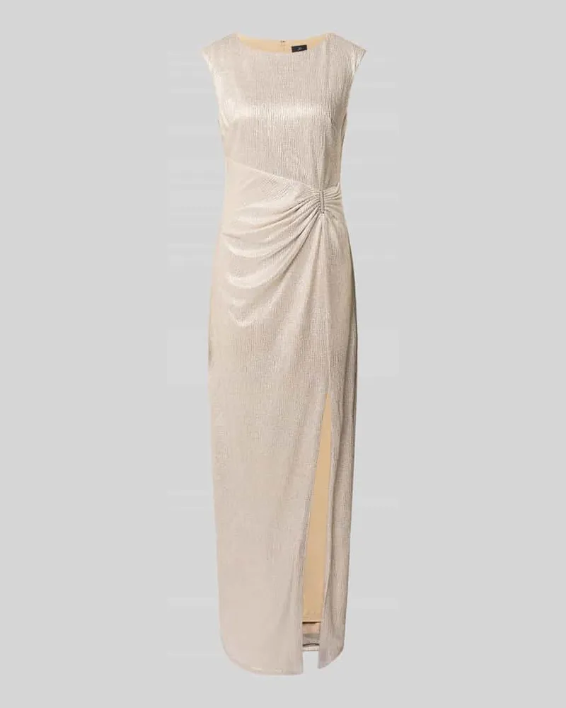 Adrianna Papell Schimmerndes Abendkleid mit Seitenschlitz Gold