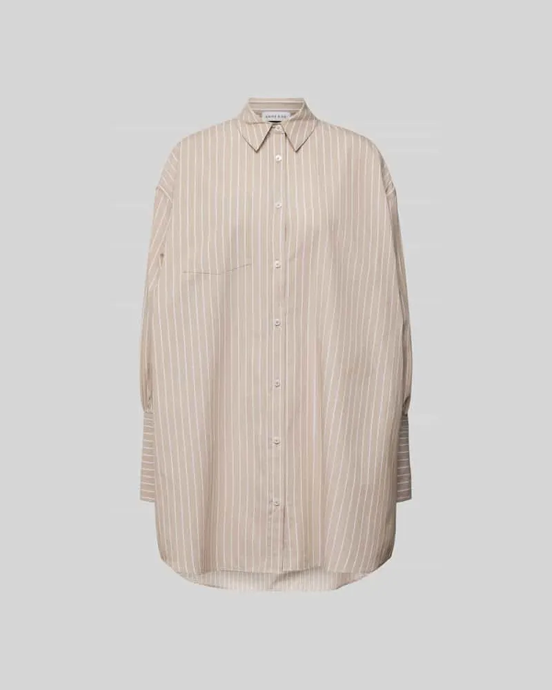 Anine Bing Knielanges Hemdblusenkleid aus Baumwolle Beige