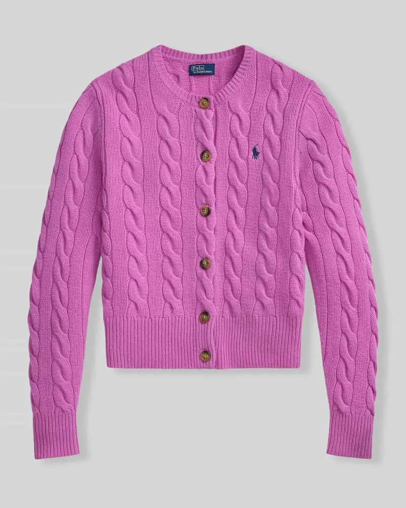 Ralph Lauren Regular Fit Strickjacke aus Wolle mit Kaschmir-Anteil Pink