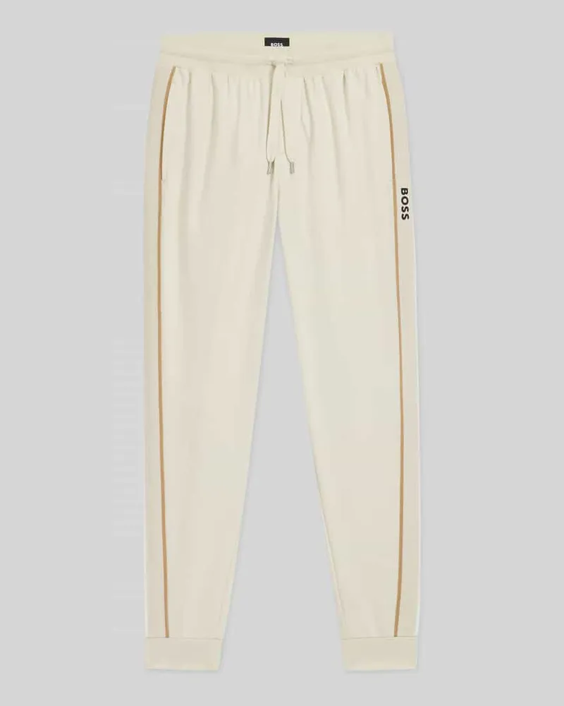 HUGO BOSS Regular Fit Jogginghose aus reiner Baumwolle Offwhite