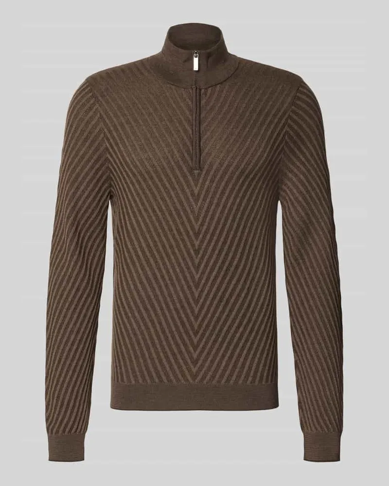 Emporio Armani Regular Fit Strickpullover aus Schurwolle Khaki