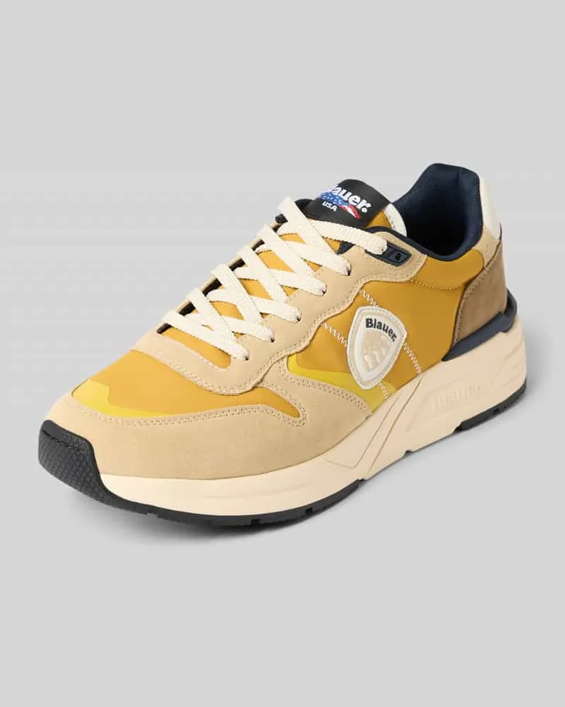 Blauer Sneaker mit Label-Patch Modell 'RAY Beige