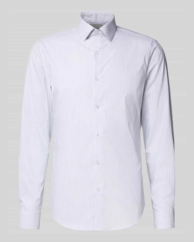 Calvin Klein Slim Fit Business-Hemd mit Kentkragen Bleu
