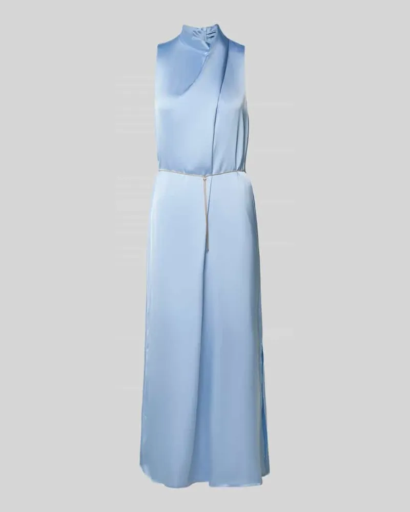 HUGO BOSS Tailliertes Cocktailkleid mit Taillenkette Modell 'KEWINA Hellblau