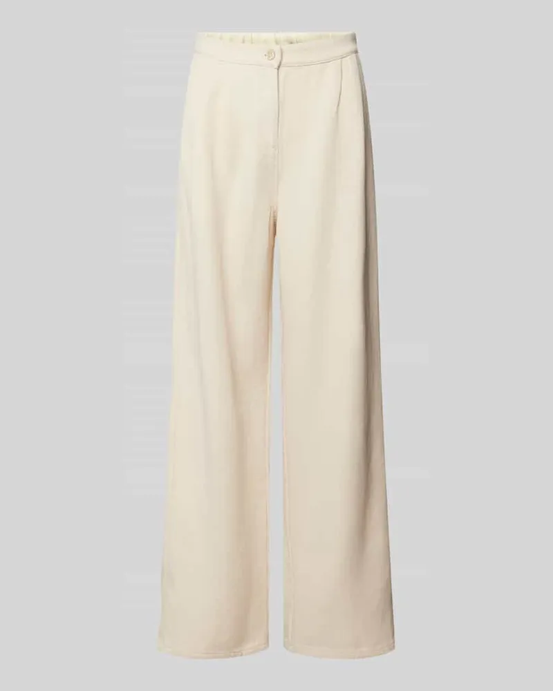 American Vintage Wide Leg Bundfaltenhose mit Eingrifftaschen Modell 'AFAZ Ecru