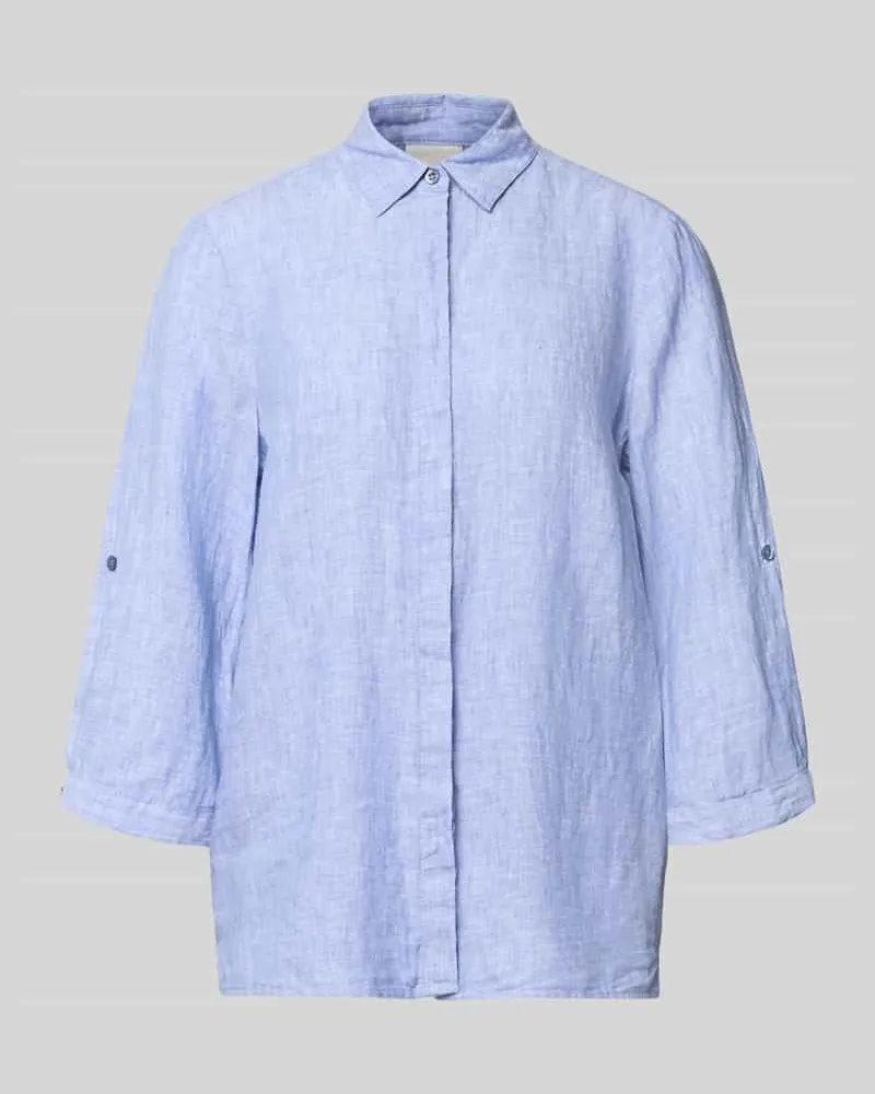 TONI Relaxed Fit Leinenbluse mit 3/4-Arm Modell 'Clay Hellblau