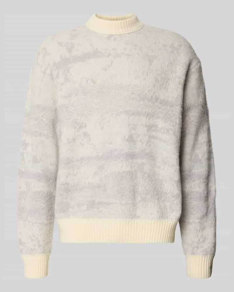 HUGO BOSS Pullover mit geripptem Rundhalsausschnitt Modell 'Kastet Beige